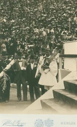 Olympic Games, 1896; Spyros Louis Being Photographed Along with Other Olympic Victors During the Medal Ceremony